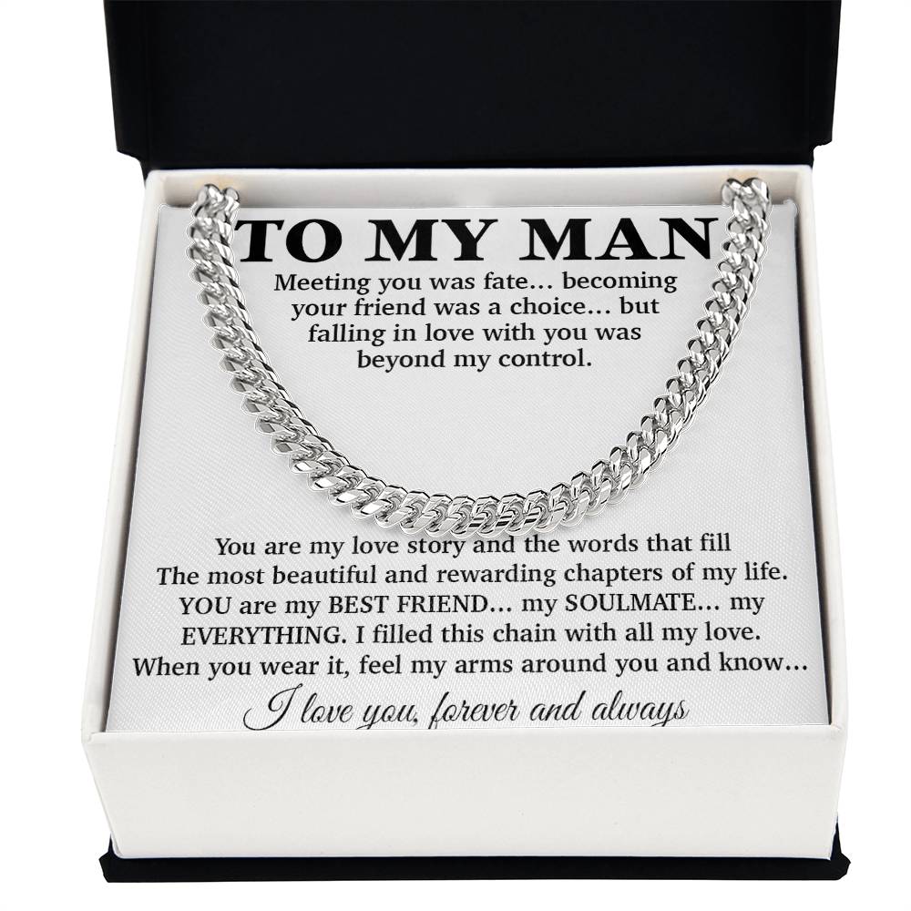 To My Man Cuban Chain Necklace, Gift for Him, Anniversary Birthday Christmas 24_5