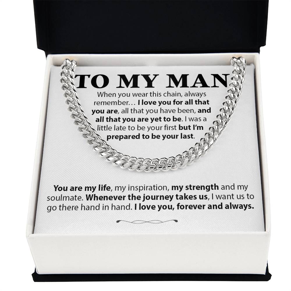 To My Man Cuban Chain Necklace, Gift for Him, Anniversary Birthday Christmas 13_10