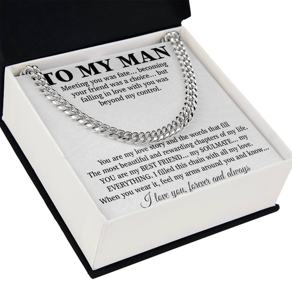 To My Man Cuban Chain Necklace, Gift for Him, Anniversary Birthday Christmas 24_5