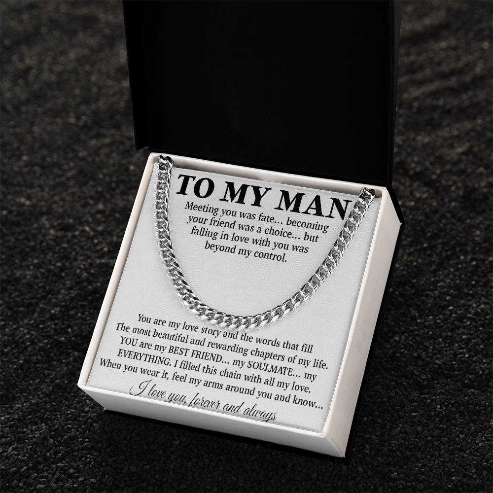 To My Man Cuban Chain Necklace, Gift for Him, Anniversary Birthday Christmas 24_5