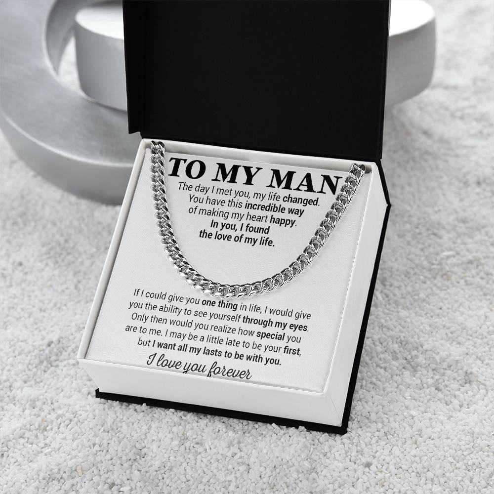 To My Man Cuban Chain Necklace, Gift for Him, Anniversary Birthday Christmas 25_5