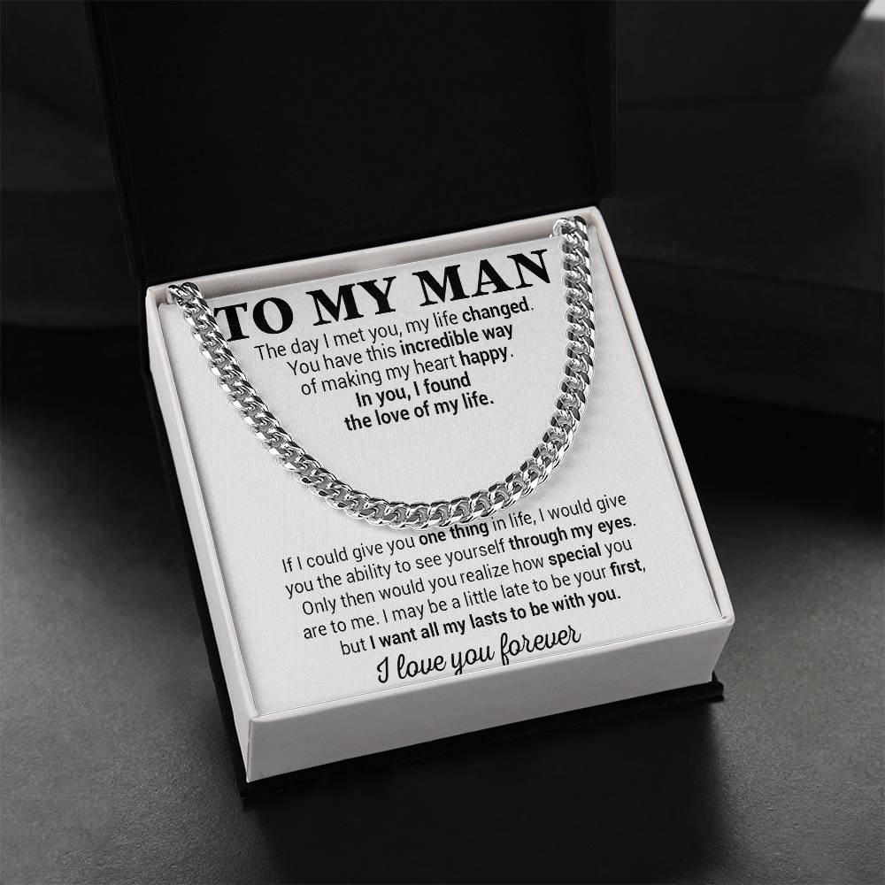 To My Man Cuban Chain Necklace, Gift for Him, Anniversary Birthday Christmas 25_5