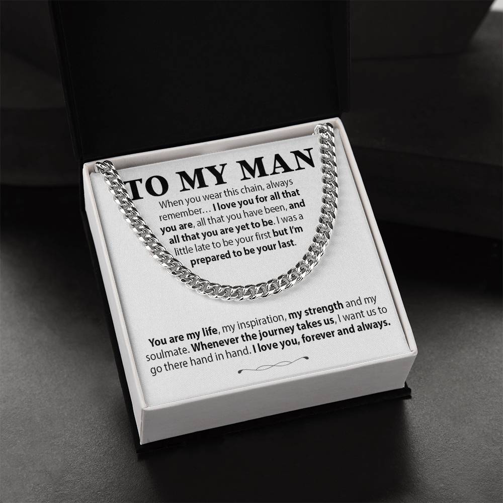 To My Man Cuban Chain Necklace, Gift for Him, Anniversary Birthday Christmas 13_10