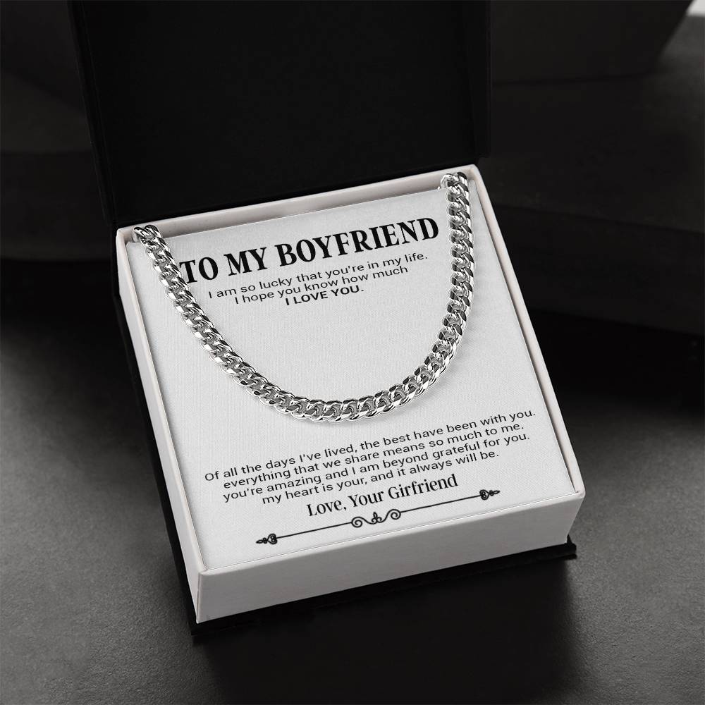 To My Boyfriend Necklace, Boyfriend Anniversary Gift, Boyfriend Birthday Gift, Boyfriend Christmas Gift