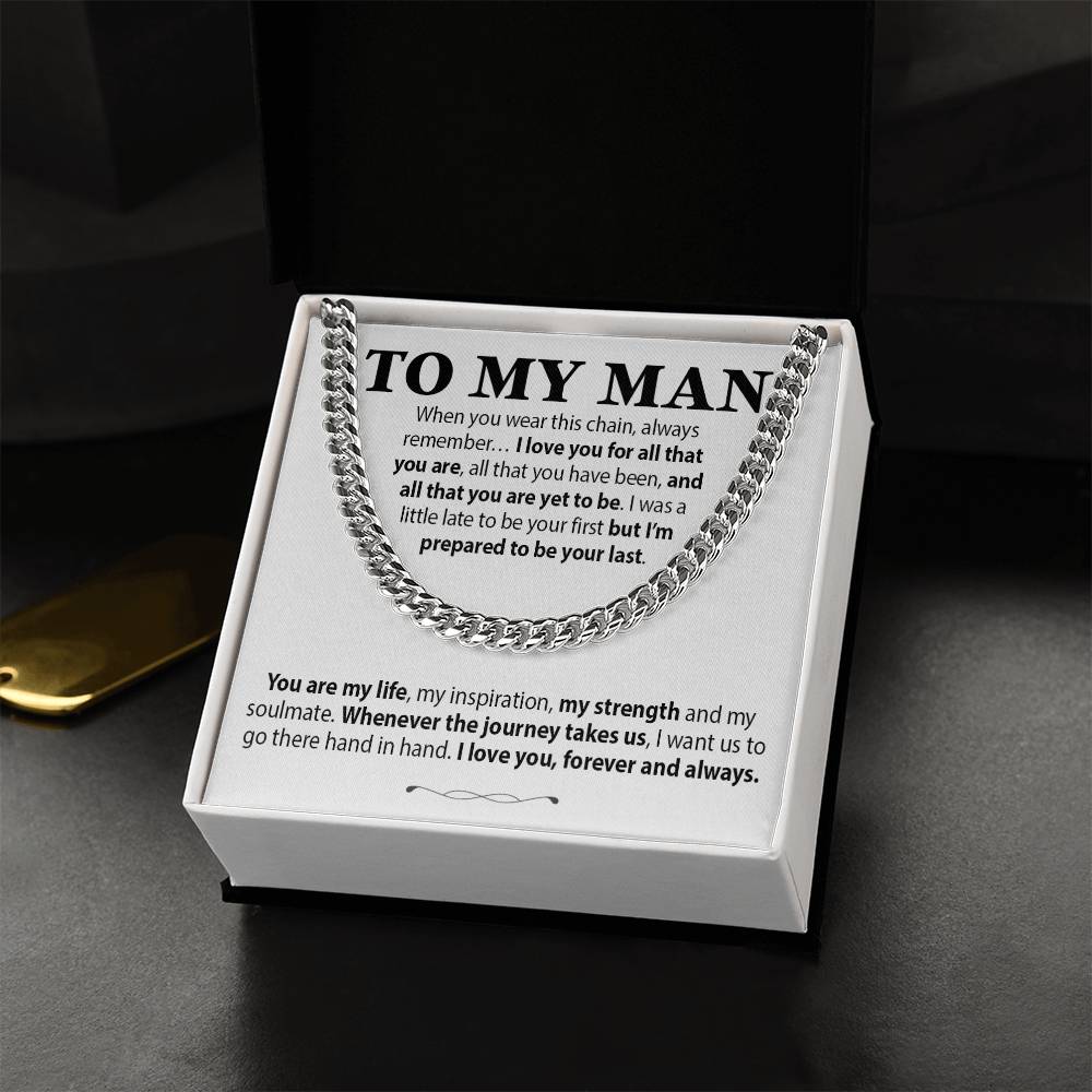 To My Man Cuban Chain Necklace, Gift for Him, Anniversary Birthday Christmas 13_10