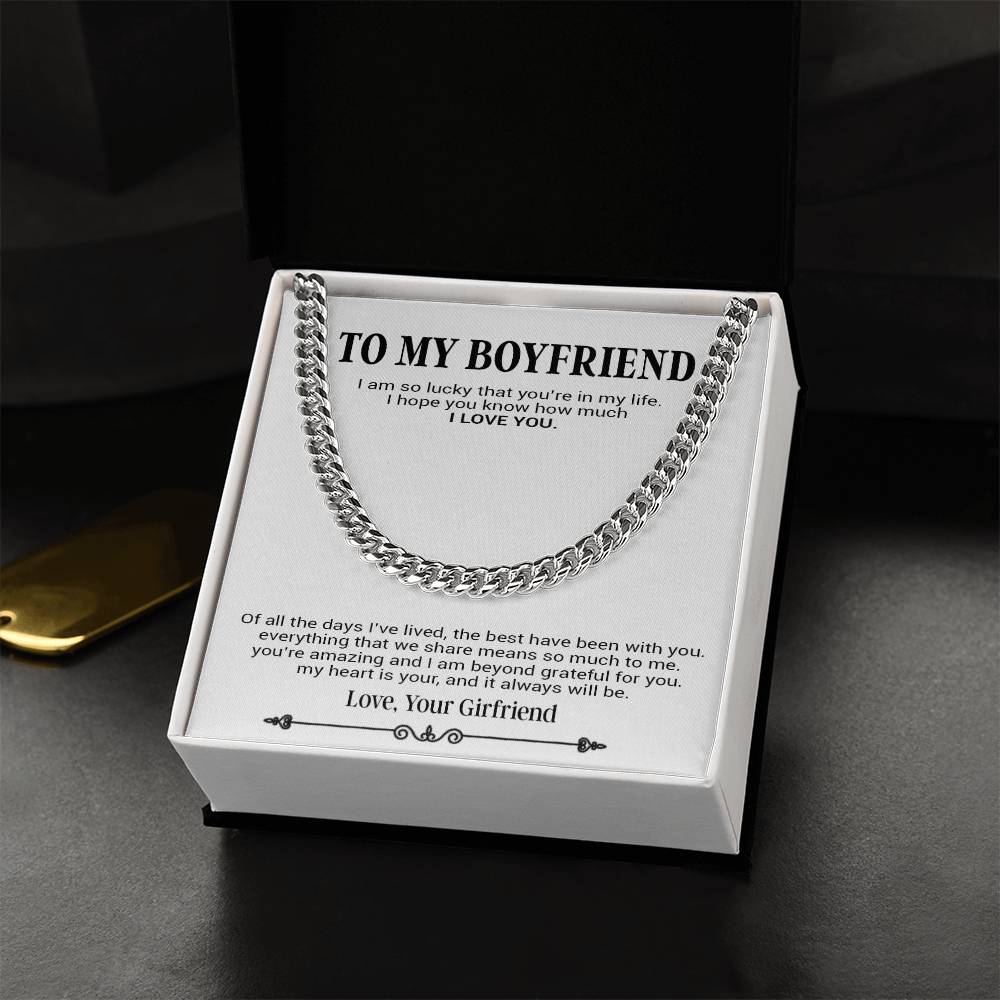 To My Boyfriend Necklace, Boyfriend Anniversary Gift, Boyfriend Birthday Gift, Boyfriend Christmas Gift