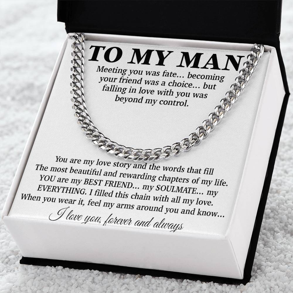 To My Man Cuban Chain Necklace, Gift for Him, Anniversary Birthday Christmas 24_5