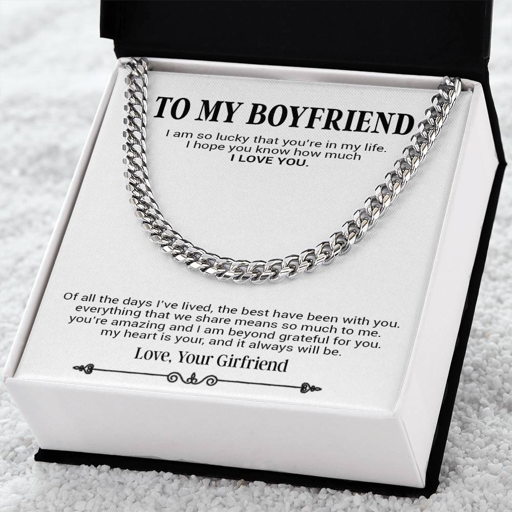 To My Boyfriend Necklace, Boyfriend Anniversary Gift, Boyfriend Birthday Gift, Boyfriend Christmas Gift