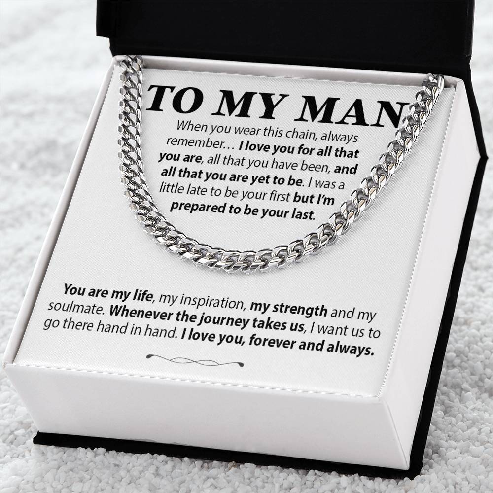 To My Man Cuban Chain Necklace, Gift for Him, Anniversary Birthday Christmas 13_10