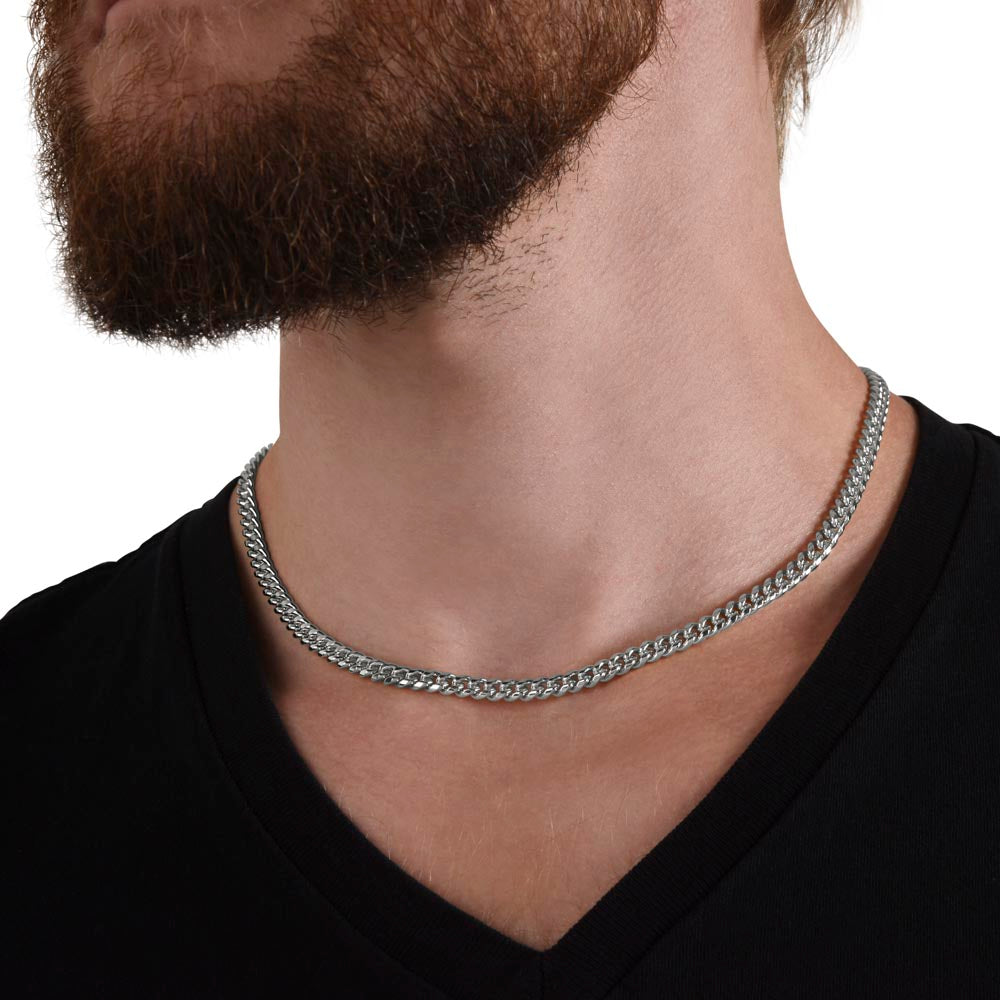 To My Man Cuban Chain Necklace, Gift for Him, Anniversary Birthday Christmas 25_5