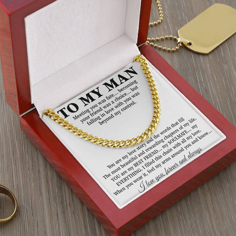 To My Man Cuban Chain Necklace, Gift for Him, Anniversary Birthday Christmas 24_5
