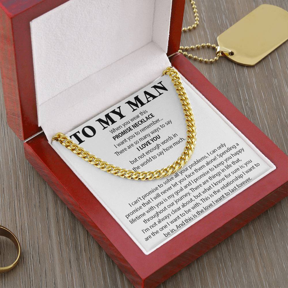 To My Man Cuban Chain Necklace, Gift for Him, Anniversary Birthday Christmas 25_10