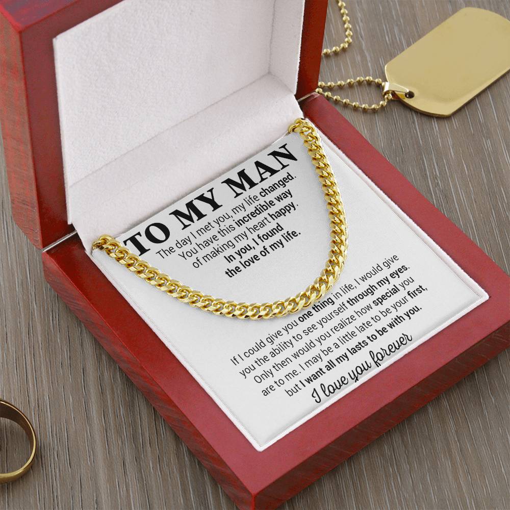 To My Man Cuban Chain Necklace, Gift for Him, Anniversary Birthday Christmas 25_5