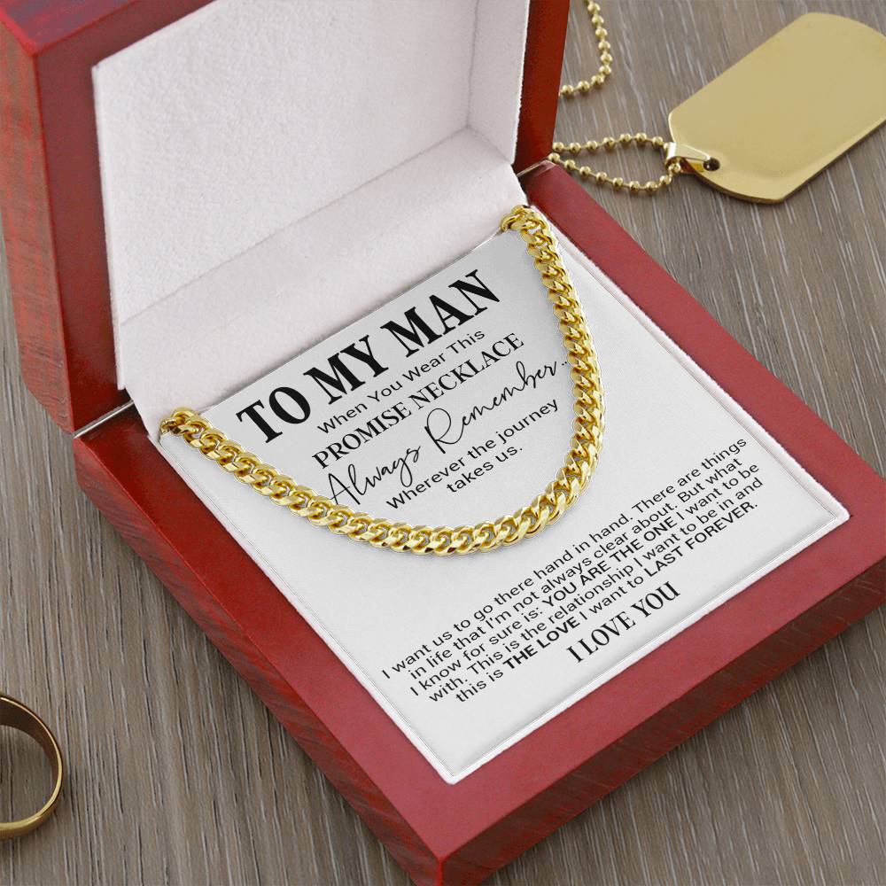 To My Man Cuban Chain Necklace, Romantic Gift for Him, Anniversary Birthday Christmas Gift 31_10