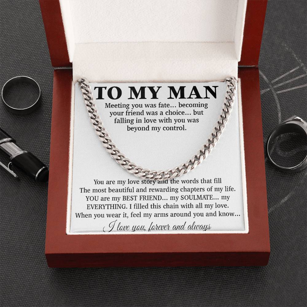 To My Man Cuban Chain Necklace, Gift for Him, Anniversary Birthday Christmas 24_5