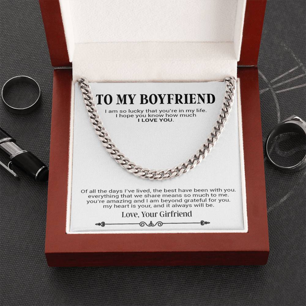 To My Boyfriend Necklace, Boyfriend Anniversary Gift, Boyfriend Birthday Gift, Boyfriend Christmas Gift