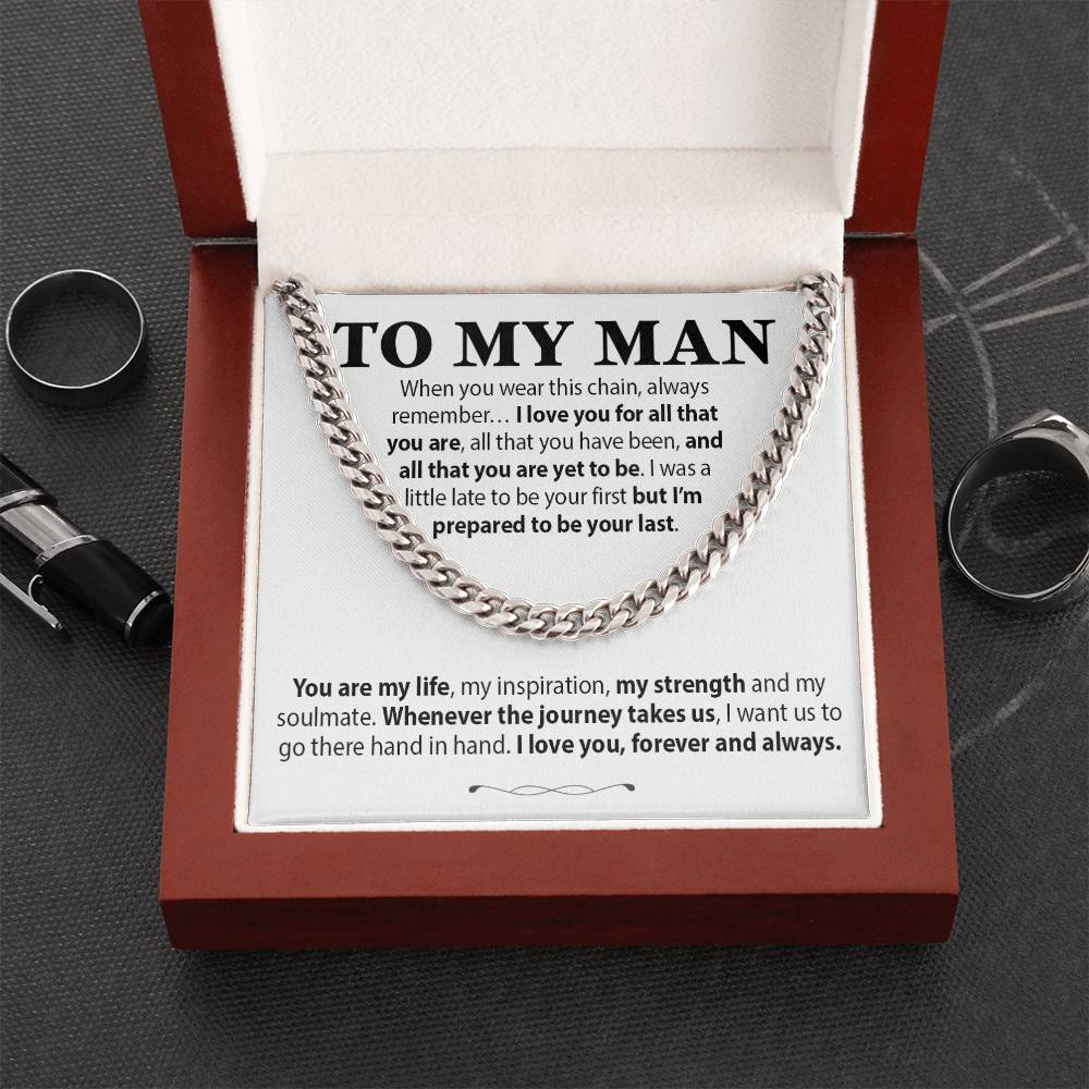 To My Man Cuban Chain Necklace, Gift for Him, Anniversary Birthday Christmas 13_10