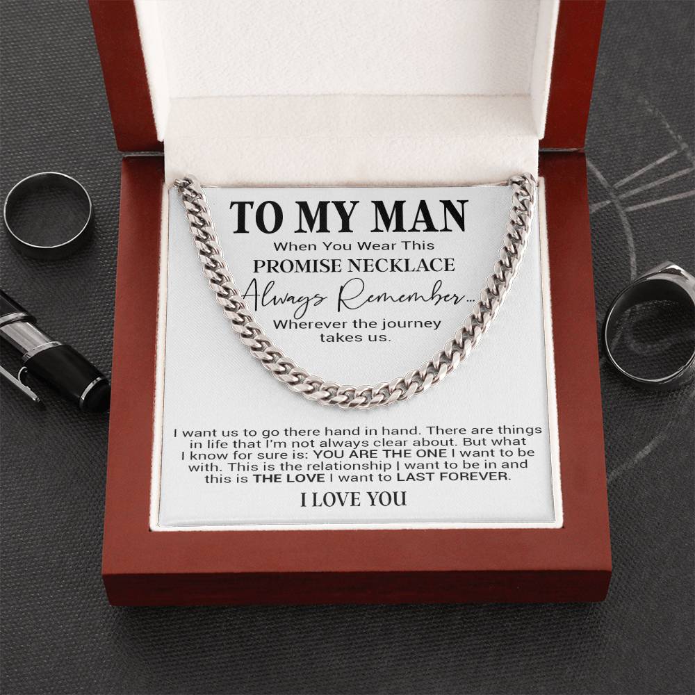 To My Man Cuban Chain Necklace, Romantic Gift for Him, Anniversary Birthday Christmas Gift 31_10
