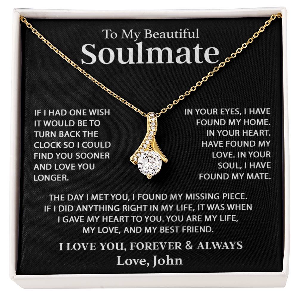 Custom To My Soulmate Necklace Gift For Girlfriend Wife Birthday Gifts Christmas Gifts