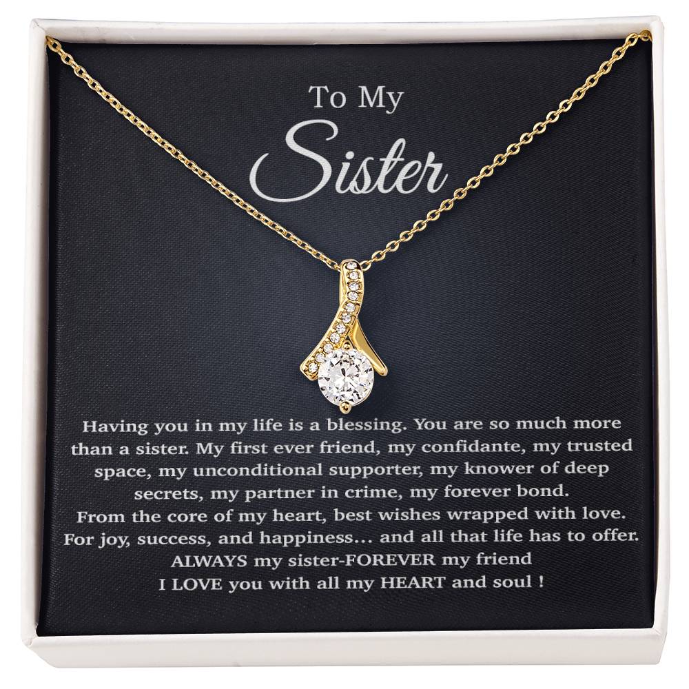 To My Sister Necklace, Birthday Gift For Little Sister, Birthday Gift