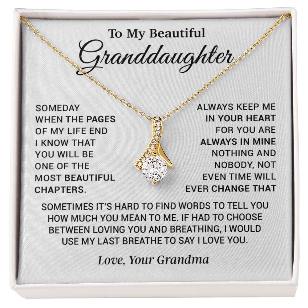 To My Granddaughter Necklace, Xmas Birthday Gift For Granddaughter from Grandma