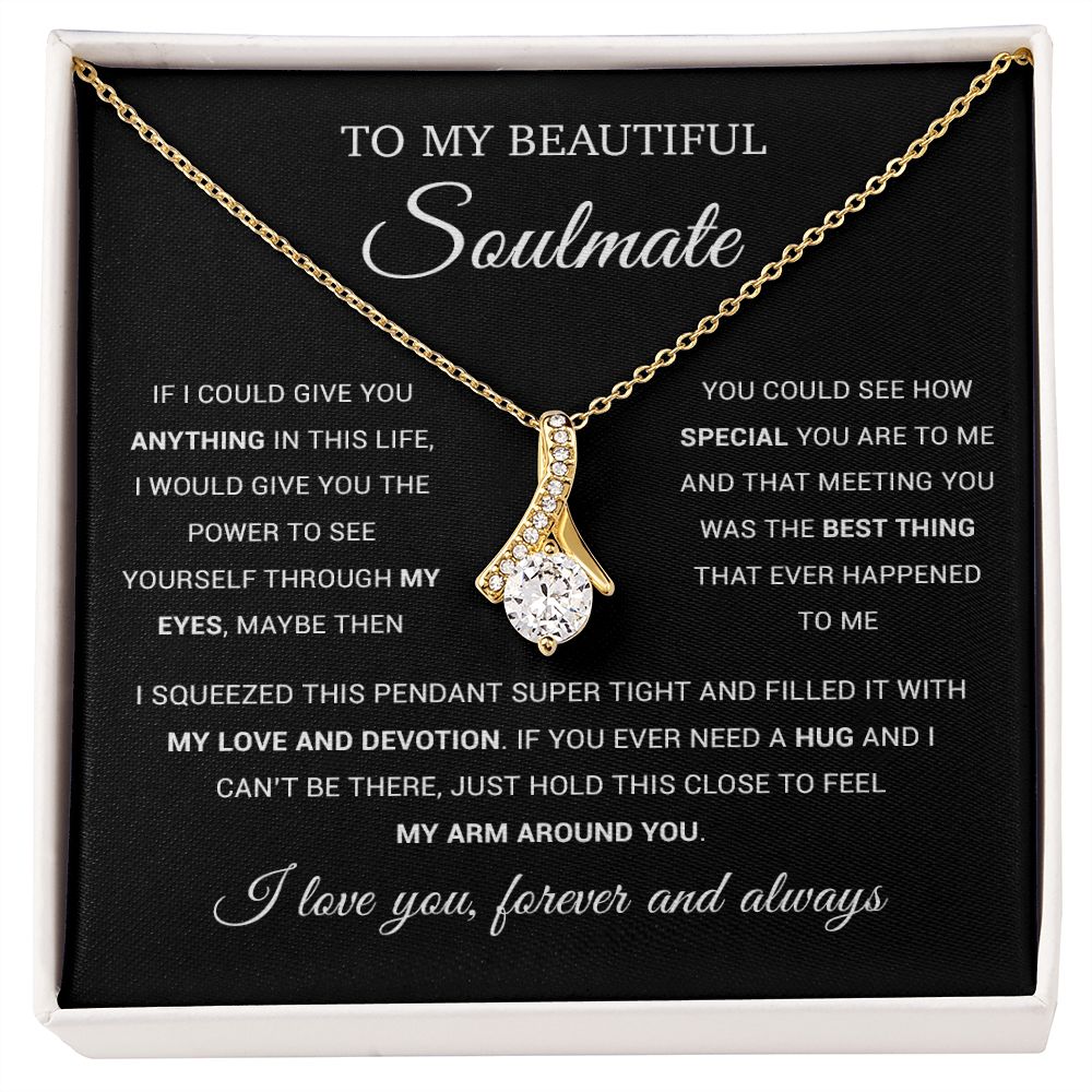 To My Beautiful Soulmate Necklace, Gift for Wife, Girlfriend, Anniversary Gift
