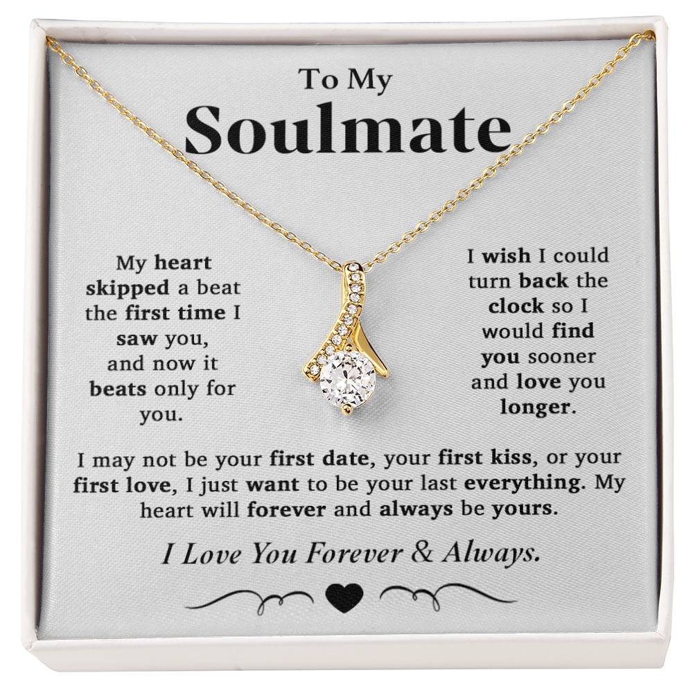 To My Soulmate Necklace, Valentine Gifts For Her, Gift For Girlfriend Wife