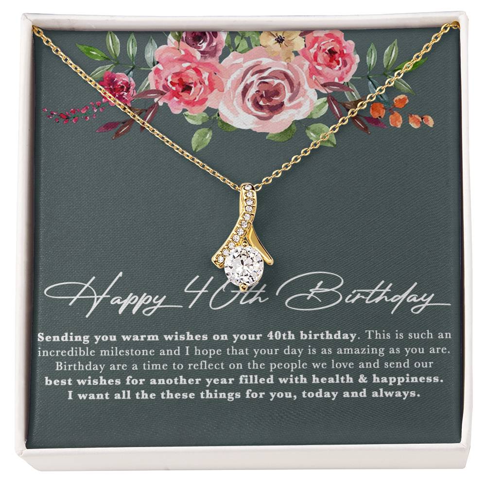 40th Birthday Gifts Necklace, 40th Birthday Necklace,40th Birthday Gift Ideas