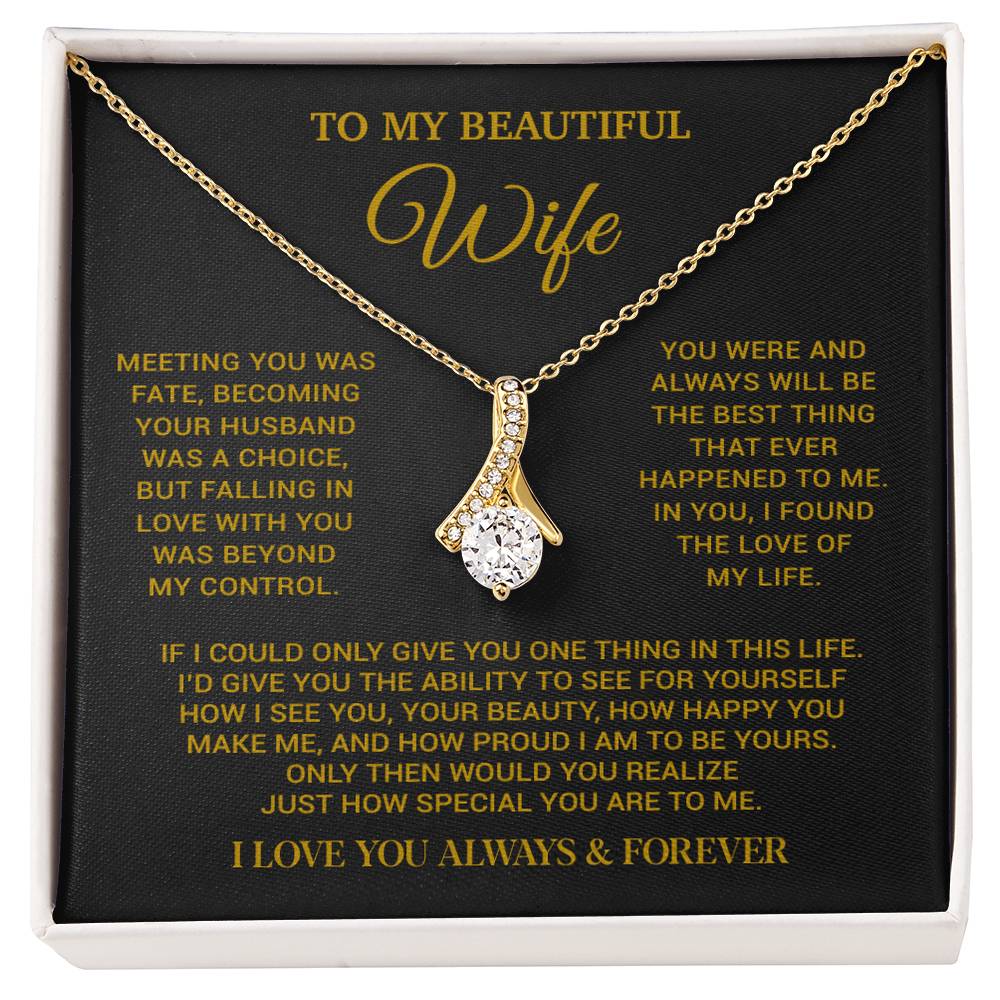 To My Beautiful Wife Necklace, Wife Gift from Husband, Wife Birthday Gift