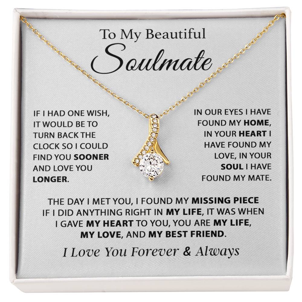 To My Soulmate Necklace, Gift For Girlfriend Wife, Birthday Gifts Christmas Gifts 11_11_White