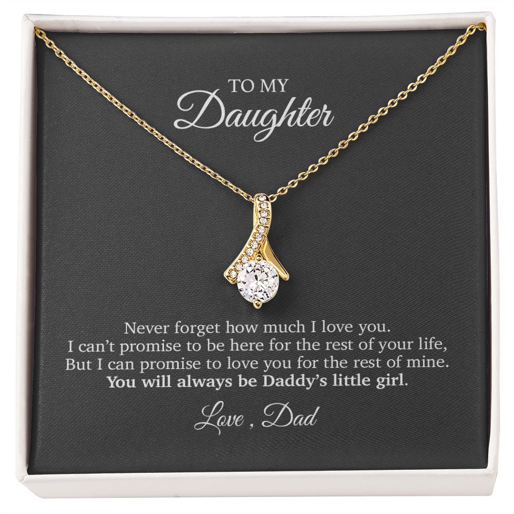 To My Daughter Heart Pendant Necklace - Daddy's Little Girl