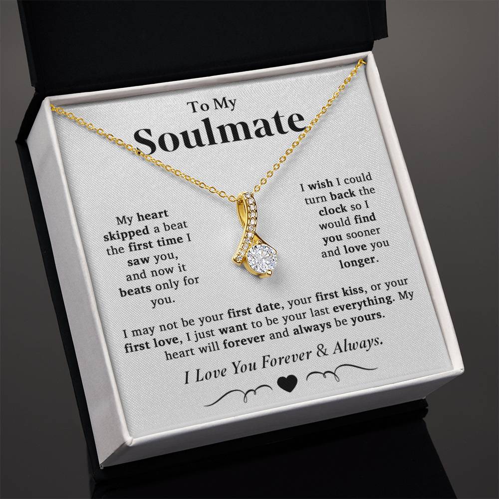 To My Soulmate Necklace, Valentine Gifts For Her, Gift For Girlfriend Wife