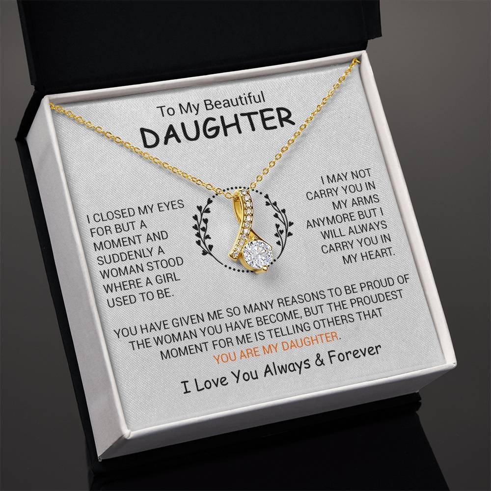 To My Daughter Necklace, Daughter Father Necklace, Daughter Gift From Dad, Mom 6_12