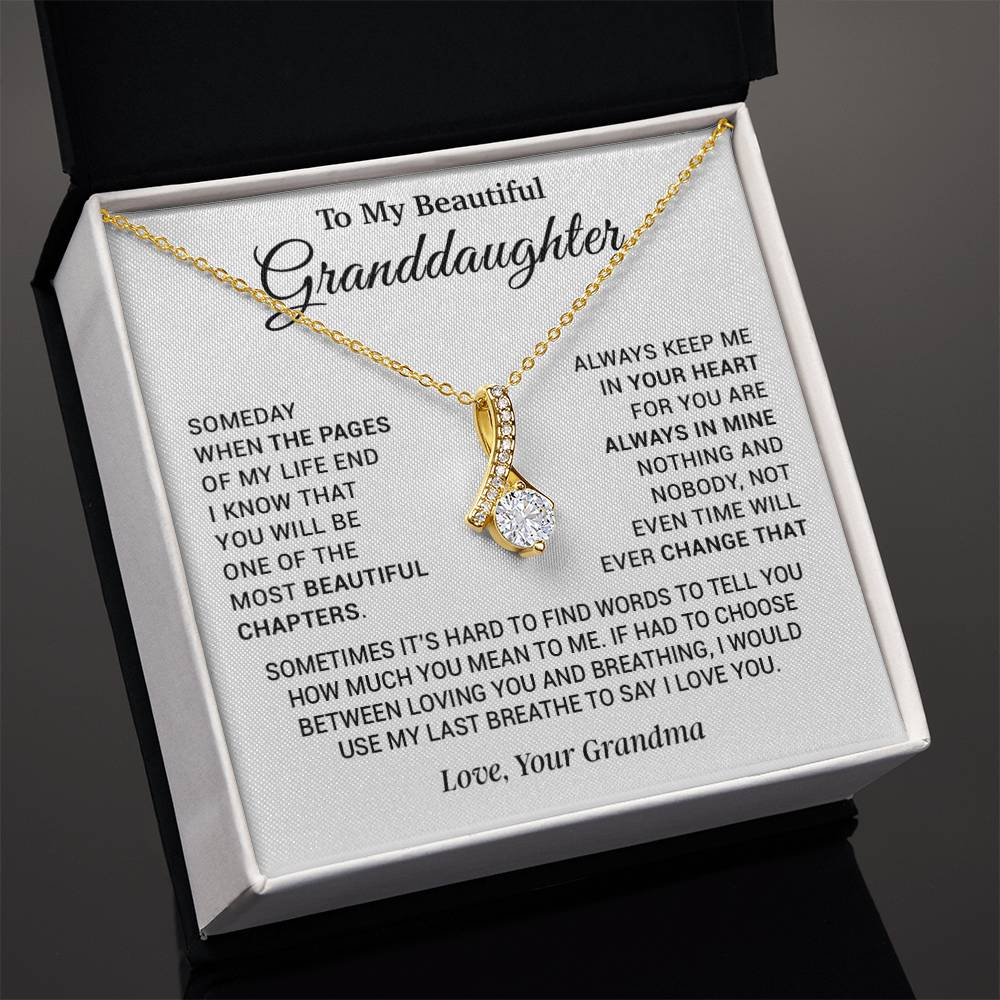 To My Granddaughter Necklace, Xmas Birthday Gift For Granddaughter from Grandma