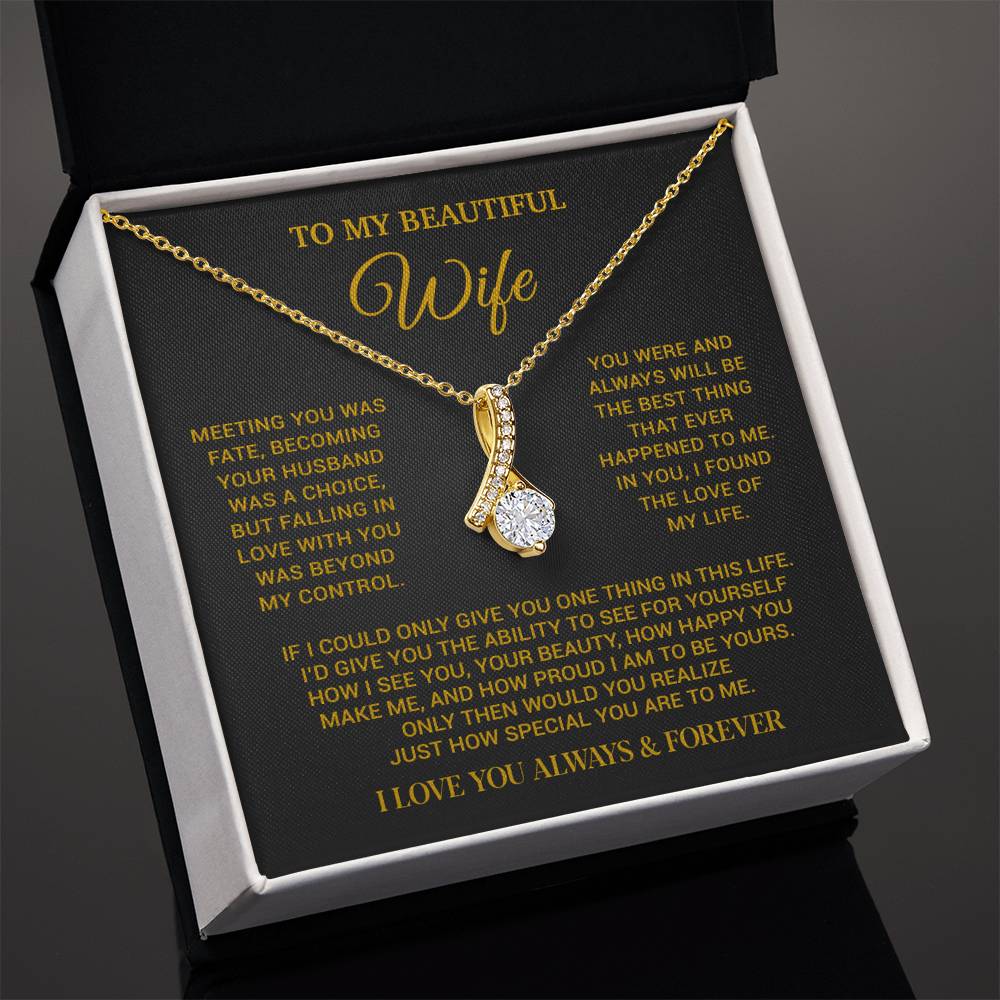 To My Beautiful Wife Necklace, Wife Gift from Husband, Wife Birthday Gift