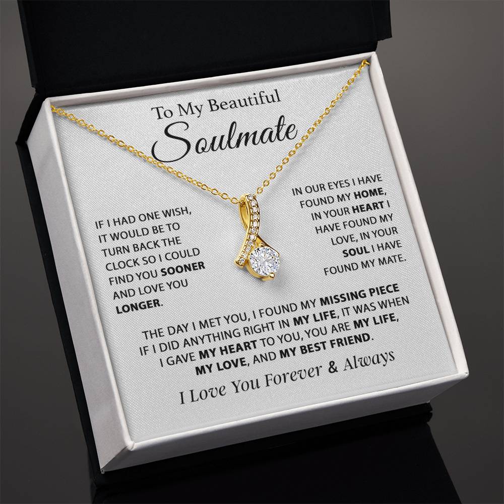 To My Soulmate Necklace, Gift For Girlfriend Wife, Birthday Gifts Christmas Gifts 11_11_White