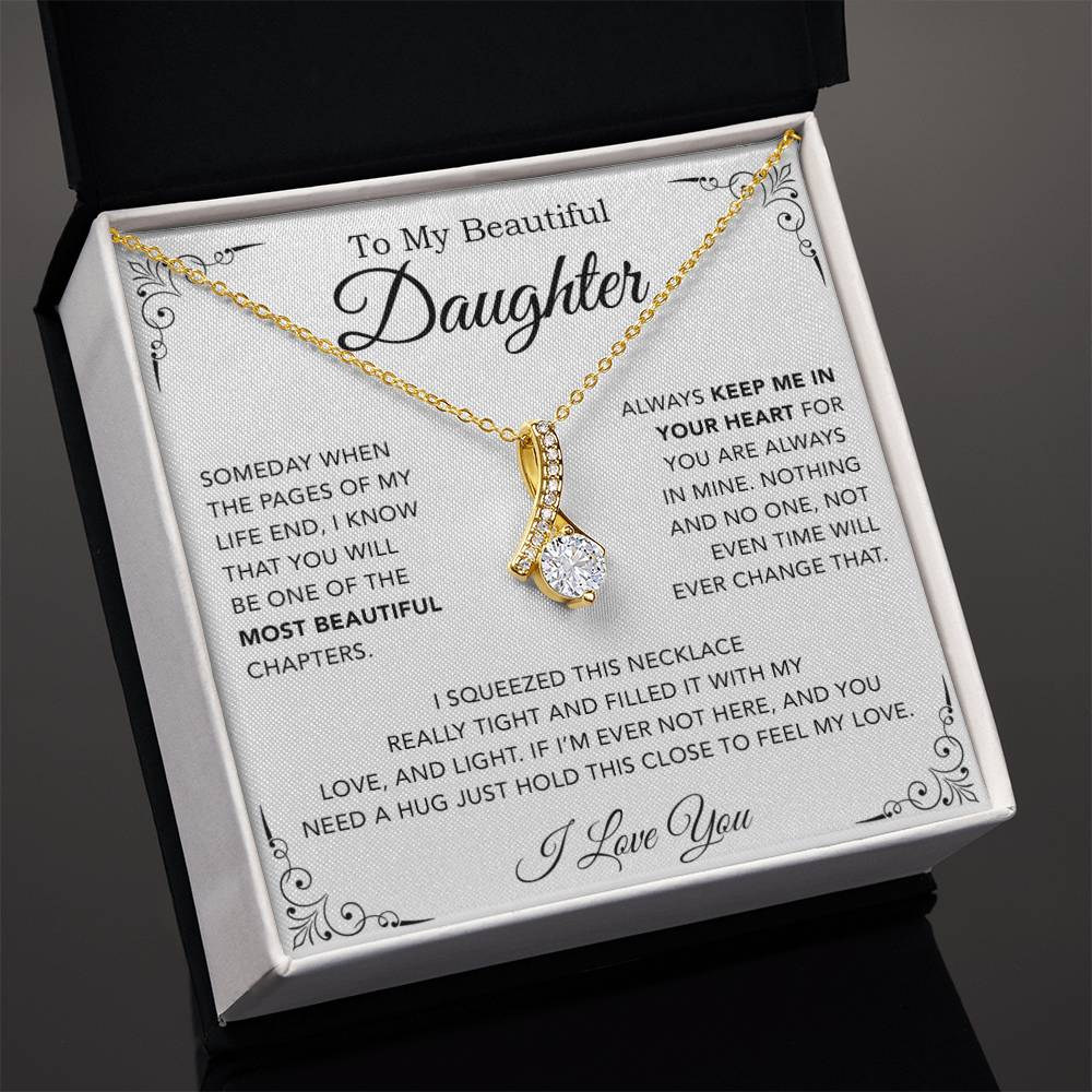 To My Daughter Necklace, Gift from Mother Father Daughter, Christmas Gift