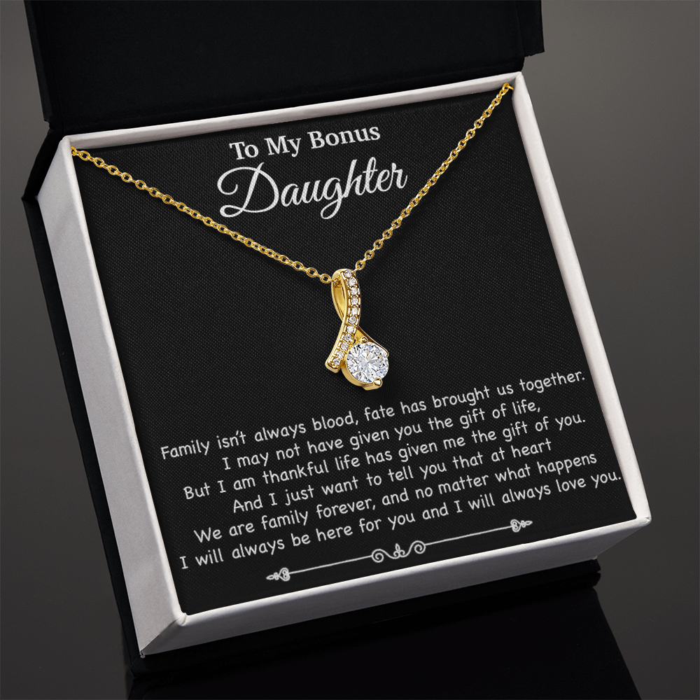 To My Bonus Daughter Necklace, Gift for Bonus Daughter, Step Daughter Birthday