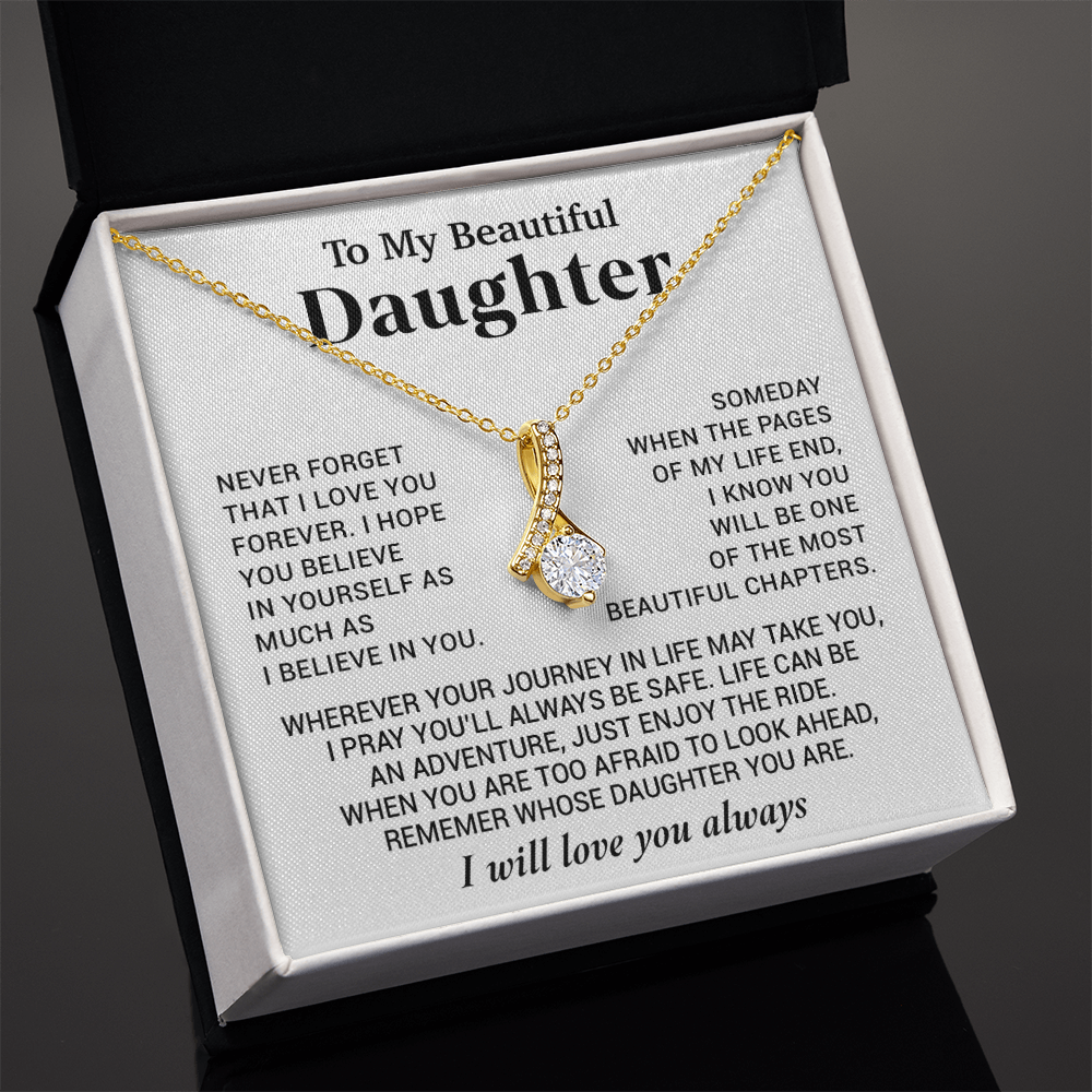 To My Beautiful Daughter Necklace, Sentimental Gift for Daughter From Mom