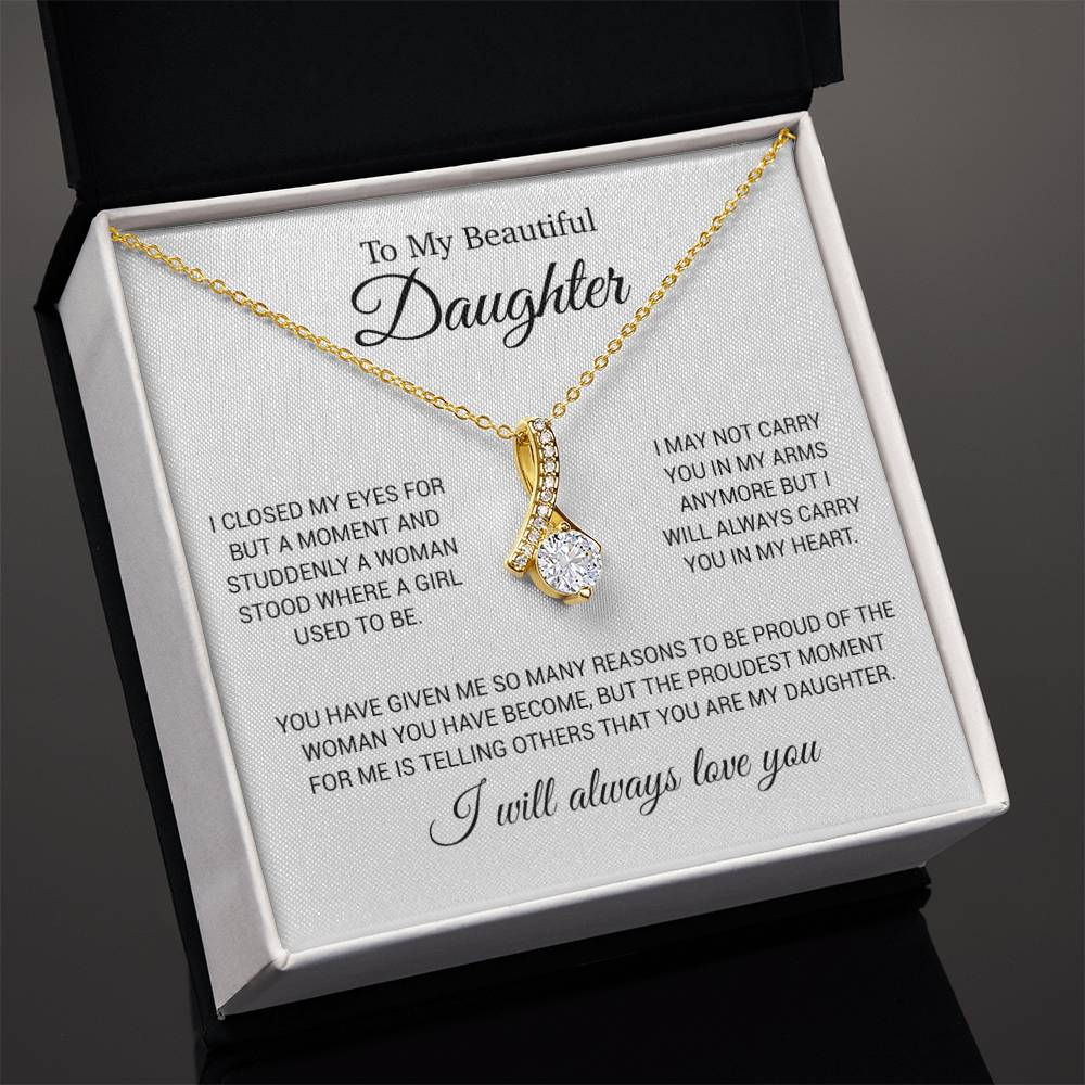 To My Daughter Necklace, Gift for Daughter from Dad, Daughter Father Necklace 24_11_White