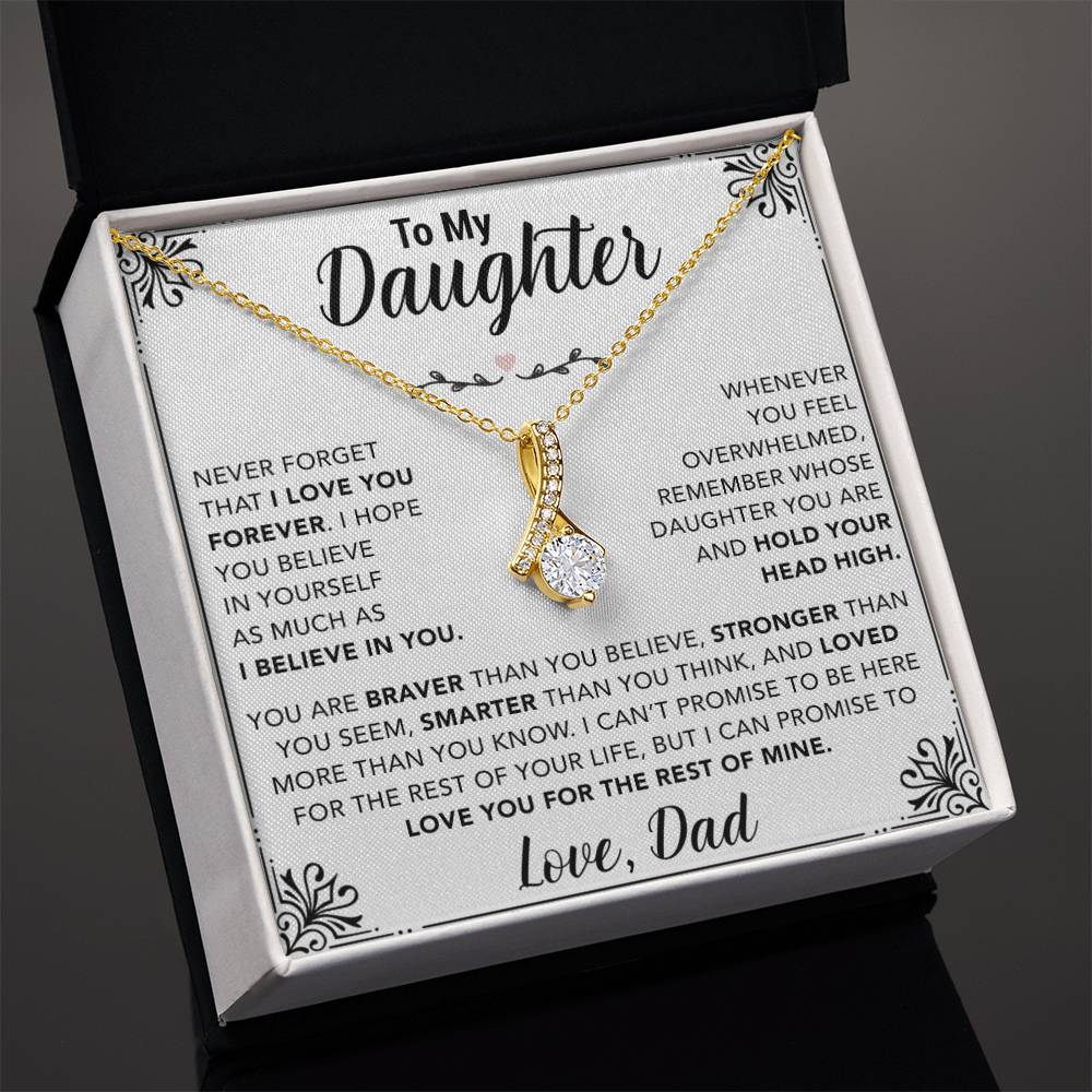 To My Daughter Necklace, Gift for Daughter from Dad, Father Daughter Necklace 30_11