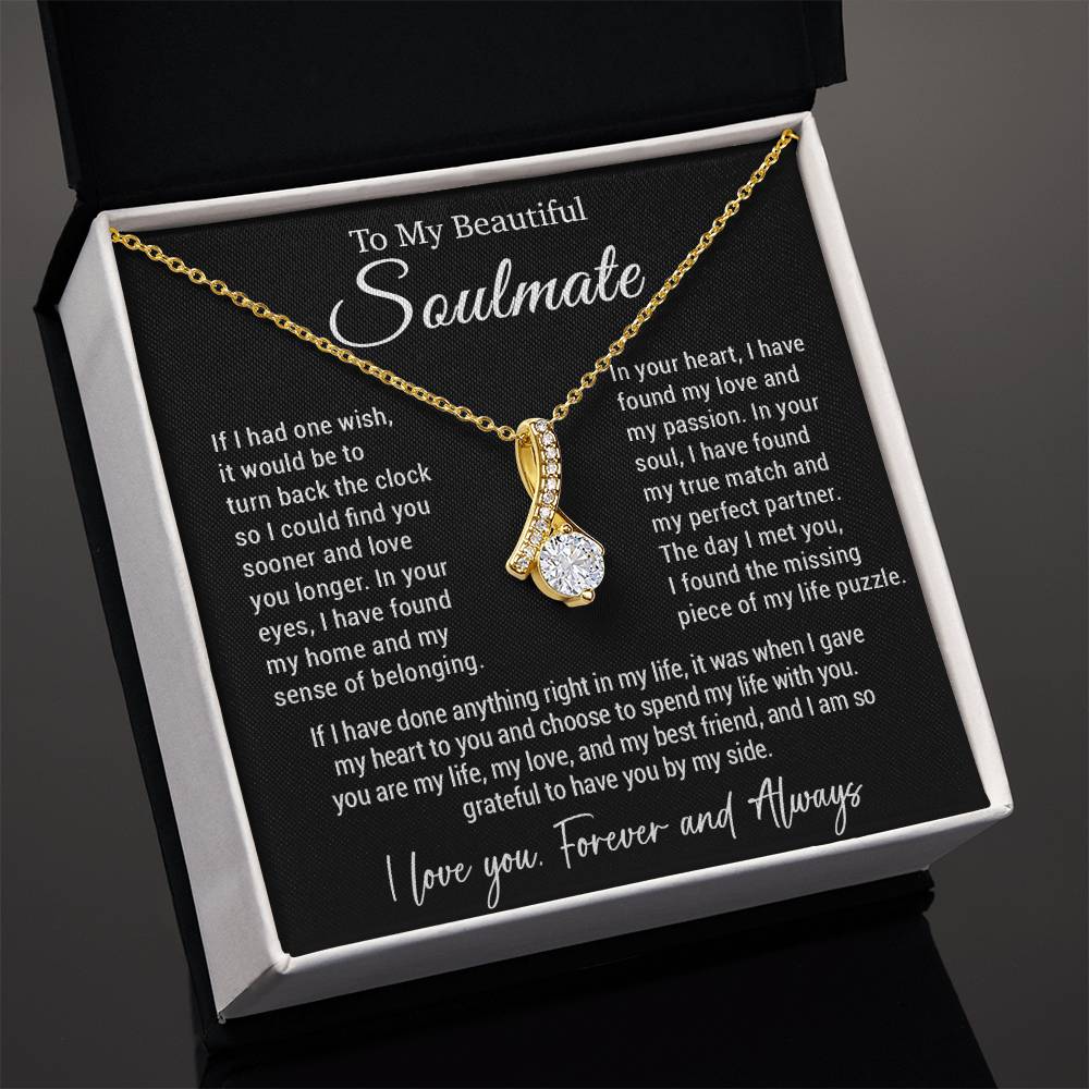 To My Soulmate Gift for Girlfriend, Fiance, Wife Necklace,Valentine Day Gift