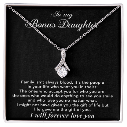 To My Bonus Daughter Necklace, Gift for Bonus Daughter, Step Daughter Birthday