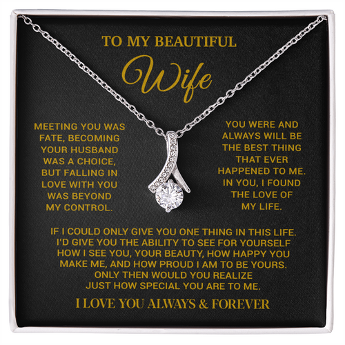 To My Beautiful Wife Necklace, Wife Gift from Husband, Wife Birthday Gift