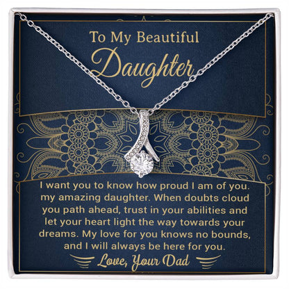 Custom To My Daughter Necklace ,Gift for Daughter From Dad, Daughter Gift