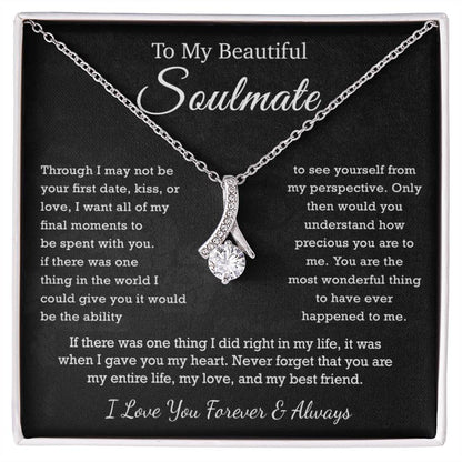 To My Beautiful Soulmate, Soulmate Necklace Gift , Gift for Wife, Birthday Gift
