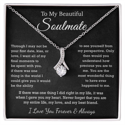 To My Beautiful Soulmate, Soulmate Necklace Gift , Gift for Wife, Birthday Gift