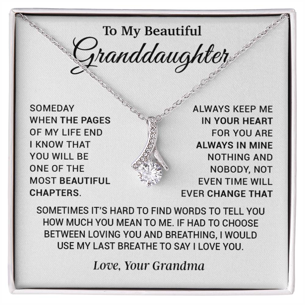 To My Granddaughter Necklace, Xmas Birthday Gift For Granddaughter from Grandma