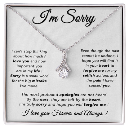 I'm Sorry Necklace, Apology Gift For Wife, Girlfriend, Forgiveness Jewelry