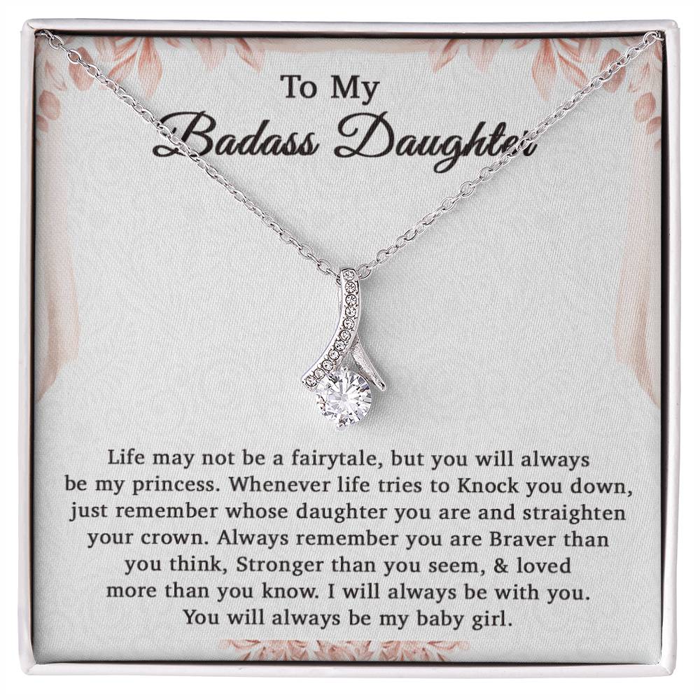 To My Badass Daughter Necklace From Mom, Badass Daughter Gift, Badass Daughter